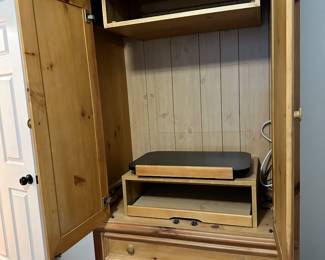 #57 - $350 - Hooker Pine cabinet 39W21Dx81T matching the two cabinets (buy all 3 pieces for $650)