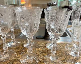 #81 - $100 - Fostoria "Navarre" 13 wine goblets