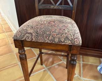 #51 - $180 - Set of 3 barstools with paisley velveteen 16x18x45