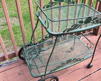 #90 - $140 - Wood drink cart with pull out tray
