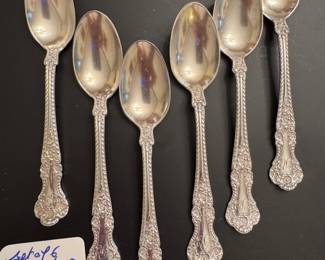 #141 - $50 - set of 6 demitasses Gorham ornate spoons 2.2 oz