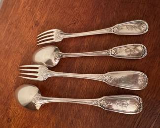 #40 - $800 - French Silverware in Silver Box .84 silver per pound metal blanc -Service for 12 -