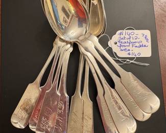 #140 - $140 - Set of 10 coin silver teaspoons from Fadden & Co