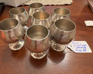 #132 - $116 - Sterling shot cups (7) 5oz