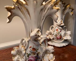 #81- $240 - Pair of old Paris porcelain lamps