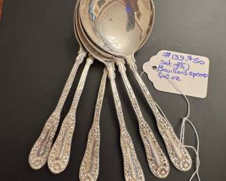 #139 - $50 - Set of 6 sterling bouillons bowl spoons 4.3oz