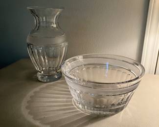 #23 - $80 - Crystal bowl & vase signed