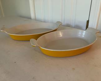 #123 - $120 - Le creuset 2 oval baking dish #28 & #3