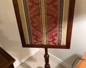 #54 - $90 - Mahogany antique fire screen 18 X 48H X 15D