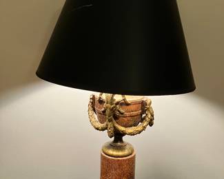 #51- $60 - Faux Painted and Metal Lamp 28H