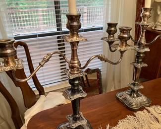 #42 - $220- 2 Silver Plated Sheffield Candelabras
