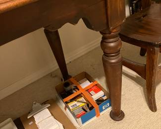 #56 - $800 - Antique Judge's Desk with Slanted Top 62W X 35D X 42H