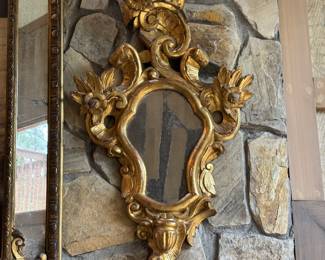 #6 - $650 - 2 Italian Wood Gilt Mirrors 33X 16