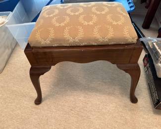 #73 - $70 - Wood footstool Queen Ann style 22 X 16 X 12