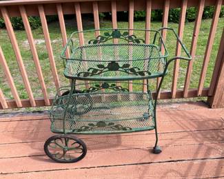 #90 - $140 - Wood drink cart with pull out tray