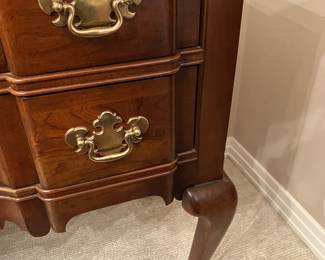 #32 - $220 - Mahogany 2-Drawer Cabinet Chippendale Style 30W X 18D X 30H
