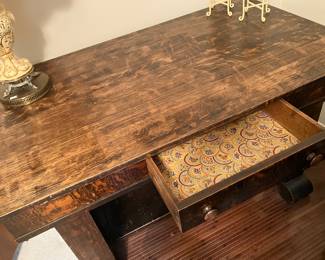#82 - $200- Art deco 1920's German, oak table / desk 48x48x33