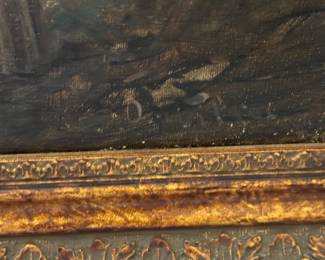 #83 - $200 Early 20th century Venitian canal oil on canvas - some flaking right top corner