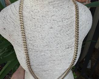 #177- $1,150 - 10kt yellow gold marked link gold chain.22.6 grams