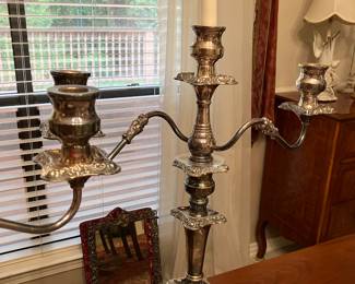 #42 - $220- 2 Silver Plated Sheffield Candelabras