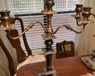 #42 - $220- 2 Silver Plated Sheffield Candelabras