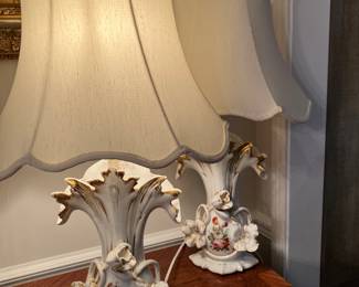 #81- $240 - Pair of old Paris porcelain lamps