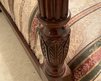 #71 - $450 -Mahogany four poster bed - Queen size - mattress included as bonus.