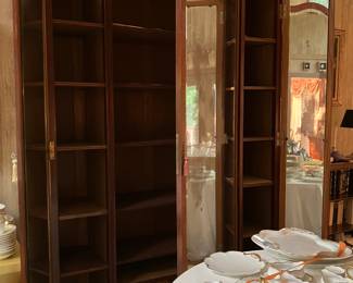 #12 - $750 - Armoire - French Burl Wood with 1 Mirrored Door. 58W X 86H X 18 1/2D