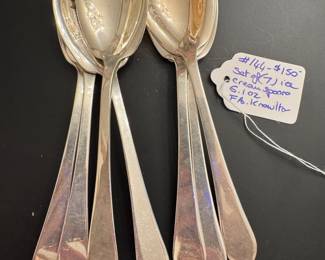 #144 - $150 Set 7 sterling ice cream spoons 6.1oz F.A Knowlton