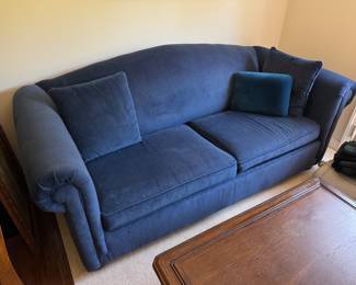 #82B - $200- Hideway royal blue velvetine sofa