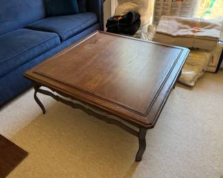 #82C -$140 - Coffee table wood top and iron base