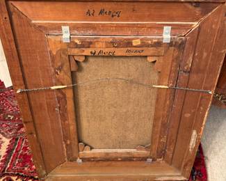 #15 - $340 - European school, 19th century oil on canvas of Monk 20x26 approx - Signed AD Menzel Munich in back of frame