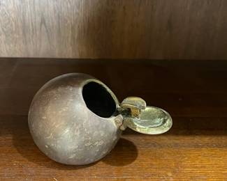Bronze Brutalist 4” flip out ashtray made in Spain
