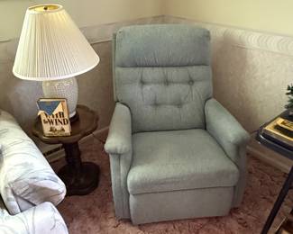 Nice shot of a blue recliner