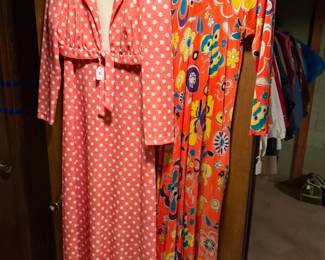 In the basement, we found two closets filled with vintage clothing here – two great examples