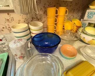 Counter filled with terrific usable, and saleable items