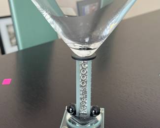handcrafted martini glass designed by glass artist George Ponzini