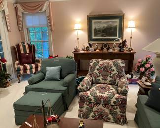 Century club chair & ottoman