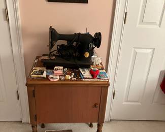 Antique sewing machine & notions
