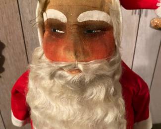Detail of Santas Papier-mâché face.