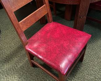 Detail of the oak chairs,