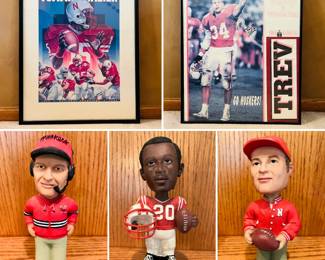 Nostalgia Nebraska bobble heads and posters.