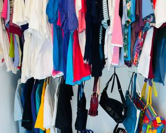 Vintage and retro shirts and bags.
