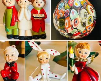 Vintage Japan Christmas figurines.