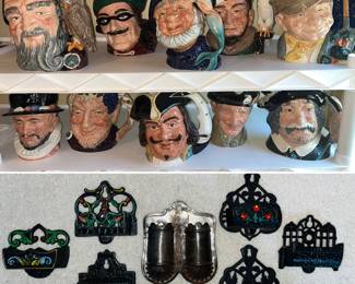 Royal Doulton character jugs, and vintage Wilton Cast Iron Kitchen match stick holders.
