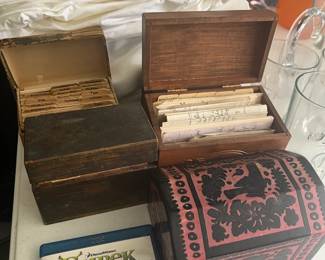 Vintage recipe boxes with handwritten culinary "secrets".