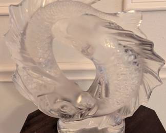Lalique Deux Poissons Sculpture Crystal Double Fish