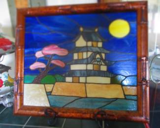 Lighthouse Framed Stain Glass
