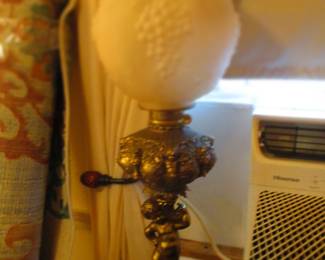 2 Antique Cherub Lamps