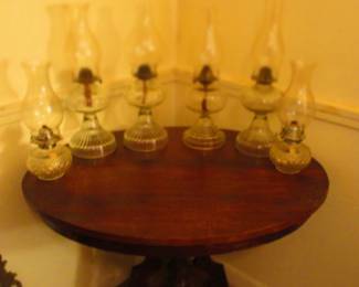 Oil Lamps and Oval Table